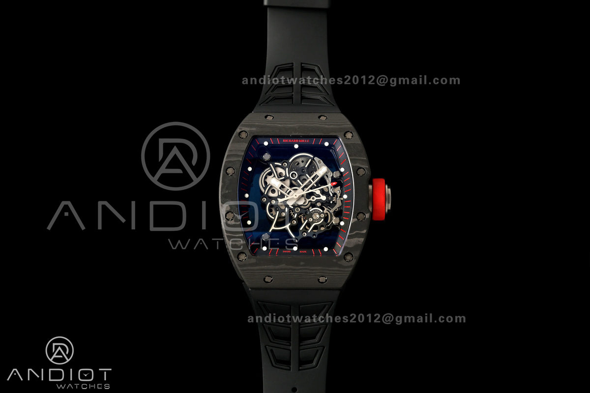 Boss Studio RM055 Black NTPT Black/Red Inner Bezel RMUL2 Super Clone (Free Sprung)